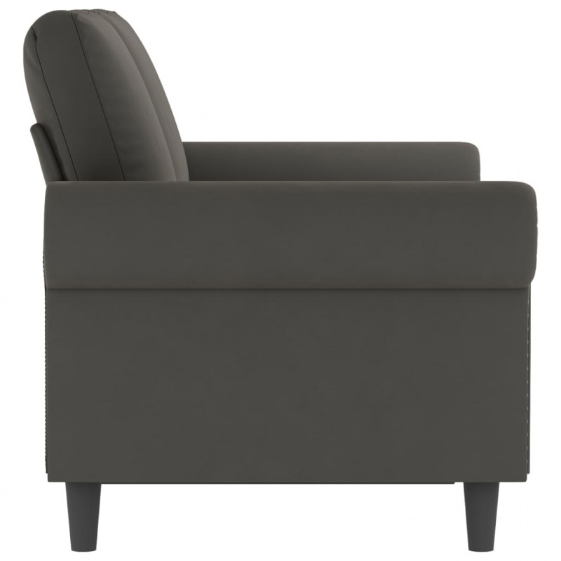 Sofa 2-osobowa, ciemnoszary, 120 cm, tapicerowana aksamitem