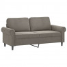 Sofa 2-osobowa, jasnoszara, 140 cm, tapicerowana aksamitem