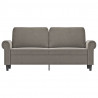 Sofa 2-osobowa, jasnoszara, 140 cm, tapicerowana aksamitem