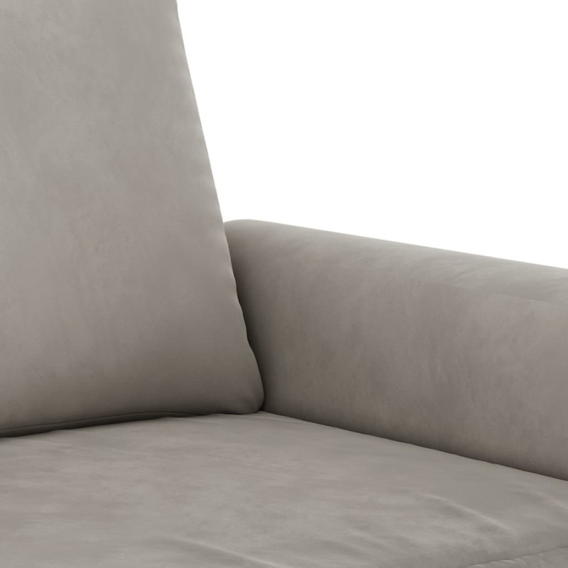 Sofa 2-osobowa, jasnoszara, 140 cm, tapicerowana aksamitem