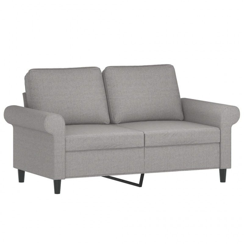 Sofa 2-osobowa, jasnoszara, 120 cm, tapicerowana tkaniną