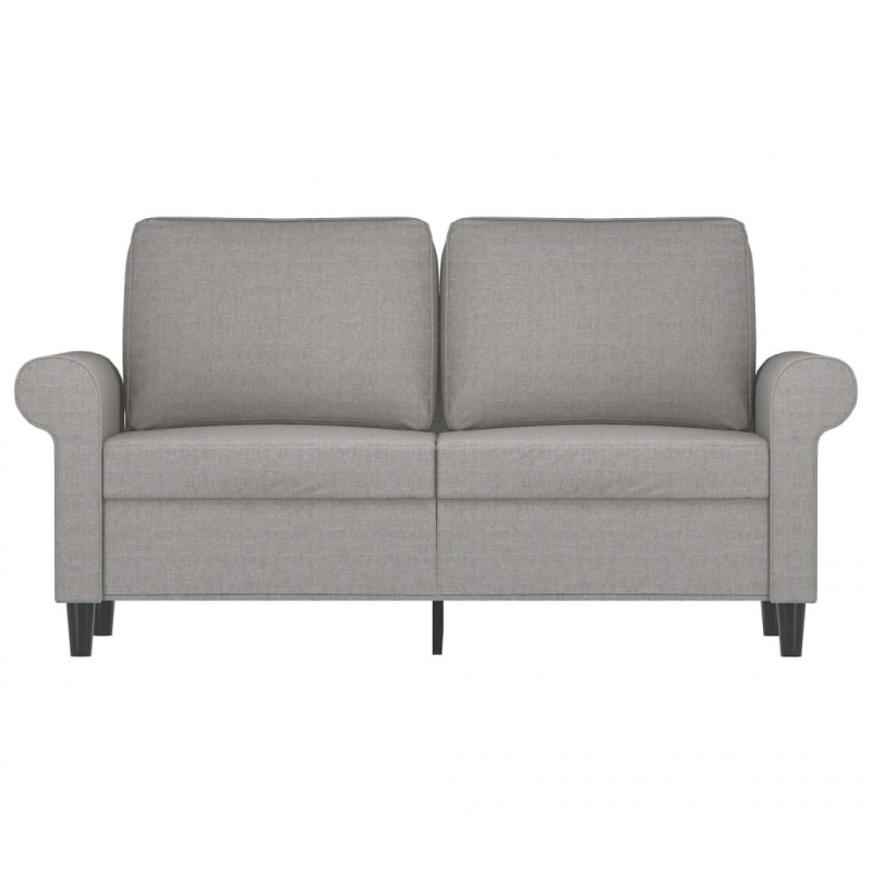 Sofa 2-osobowa, jasnoszara, 120 cm, tapicerowana tkaniną