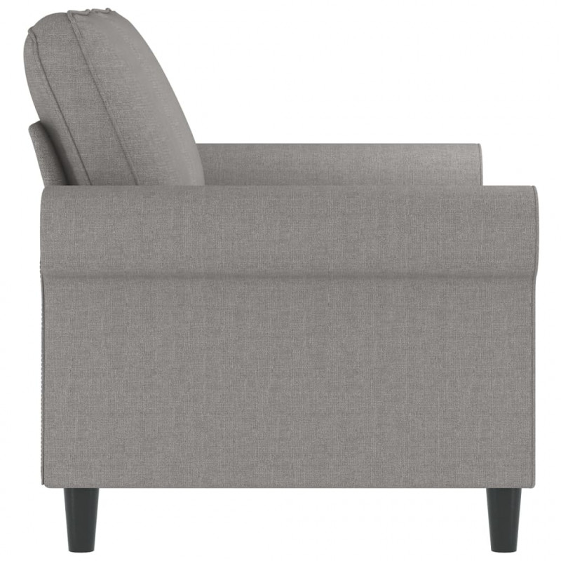 Sofa 2-osobowa, jasnoszara, 120 cm, tapicerowana tkaniną
