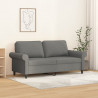 Sofa 2-osobowa, ciemnoszara, 140 cm, tapicerowana tkaniną