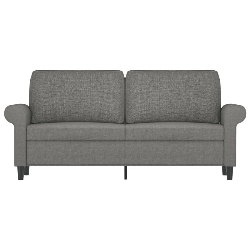 Sofa 2-osobowa, ciemnoszara, 140 cm, tapicerowana tkaniną