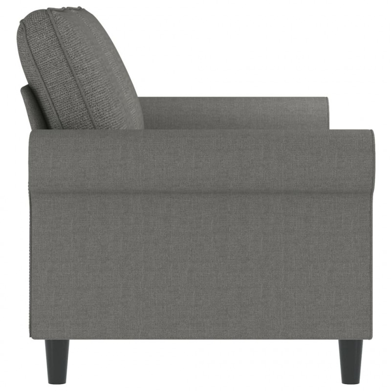 Sofa 2-osobowa, ciemnoszara, 140 cm, tapicerowana tkaniną