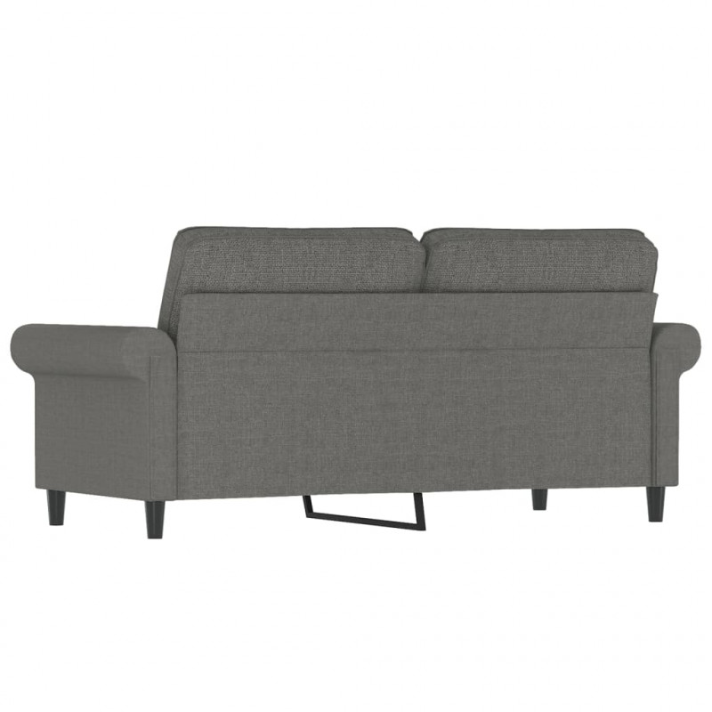 Sofa 2-osobowa, ciemnoszara, 140 cm, tapicerowana tkaniną