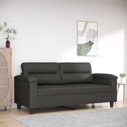Sofa 2-osobowa, ciemnoszary, 140 cm, tapicerowana mikrofibrą