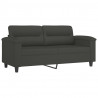 Sofa 2-osobowa, ciemnoszary, 140 cm, tapicerowana mikrofibrą