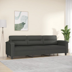 3-osobowa sofa, ciemnoszary, 210 cm, tapicerowana mikrofibrą