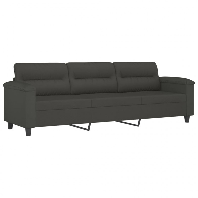 3-osobowa sofa, ciemnoszary, 210 cm, tapicerowana mikrofibrą