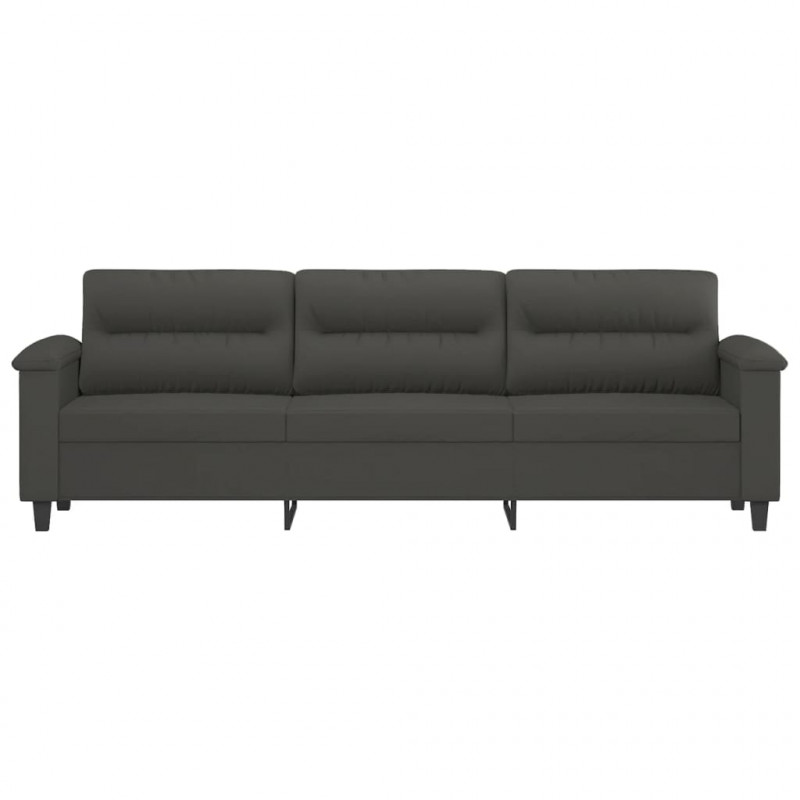 3-osobowa sofa, ciemnoszary, 210 cm, tapicerowana mikrofibrą