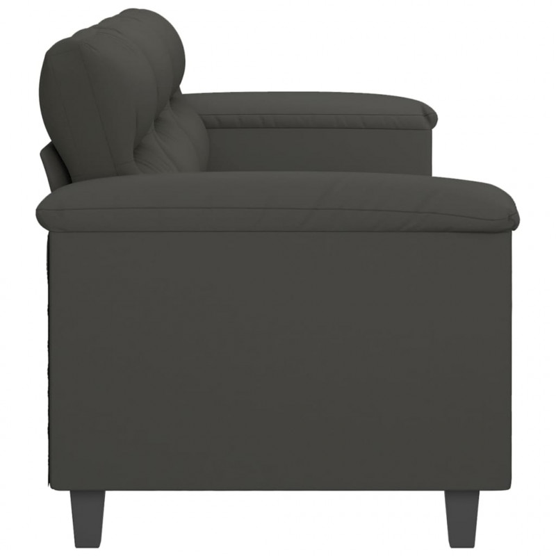 3-osobowa sofa, ciemnoszary, 210 cm, tapicerowana mikrofibrą