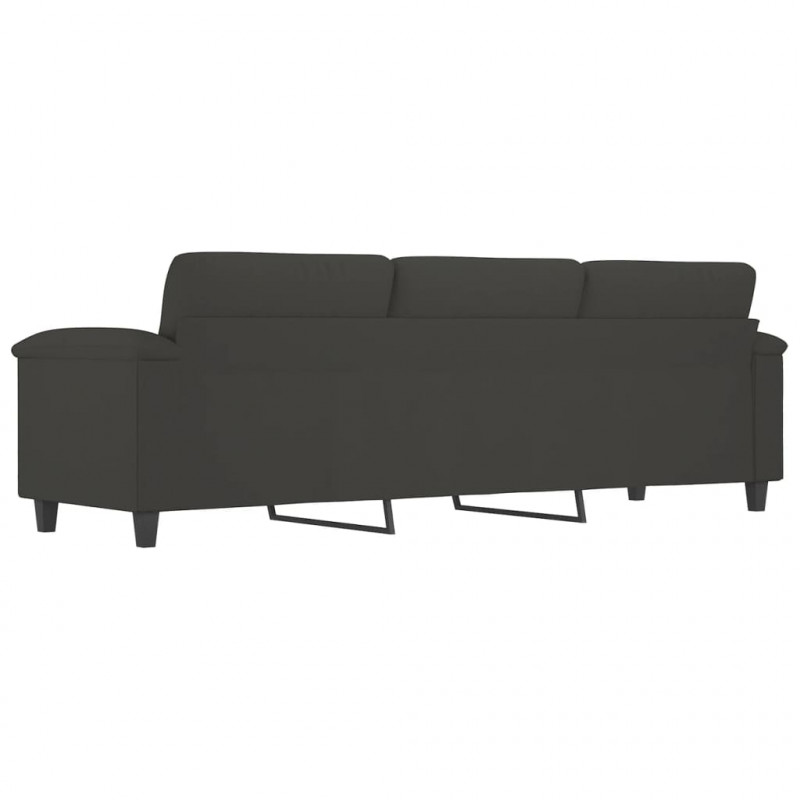 3-osobowa sofa, ciemnoszary, 210 cm, tapicerowana mikrofibrą