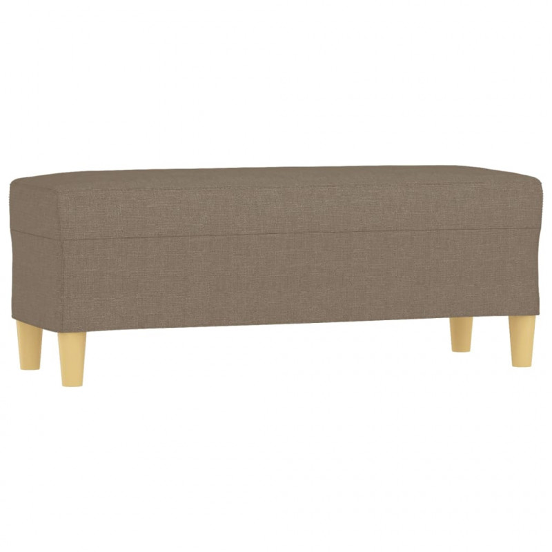 Ławka, taupe, 100x35x41 cm, tapicerowana tkaniną