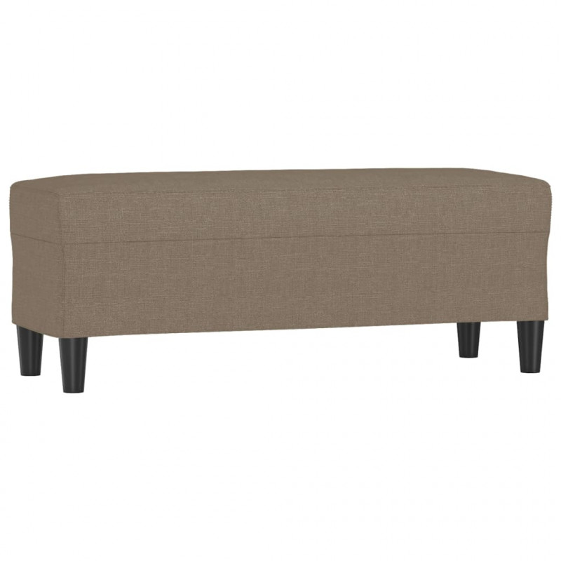 Ławka, taupe, 100x35x41 cm, tapicerowana tkaniną