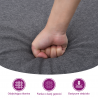 Ławka, jasnoszara, 70x35x41 cm, tapicerowana tkaniną