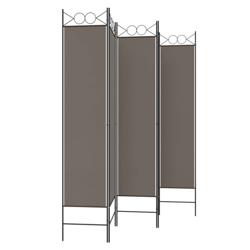 Parawan 5-panelowy, antracytowy, 200x200 cm, tkanina
