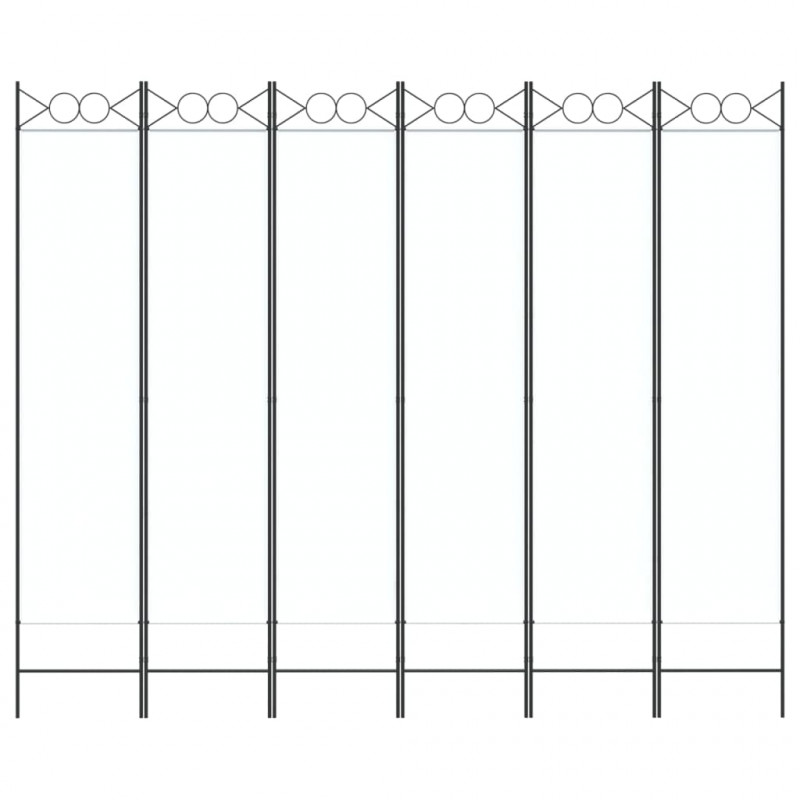 Parawan 6-panelowy, biały, 240x200 cm, tkanina