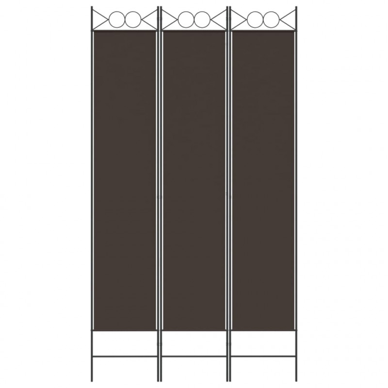 Parawan 3-panelowy, brązowy, 120x220 cm, tkanina