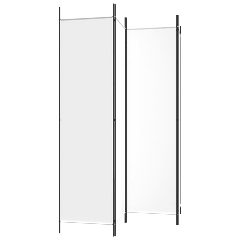 Parawan 4-panelowy, biały, 200x200 cm, tkanina