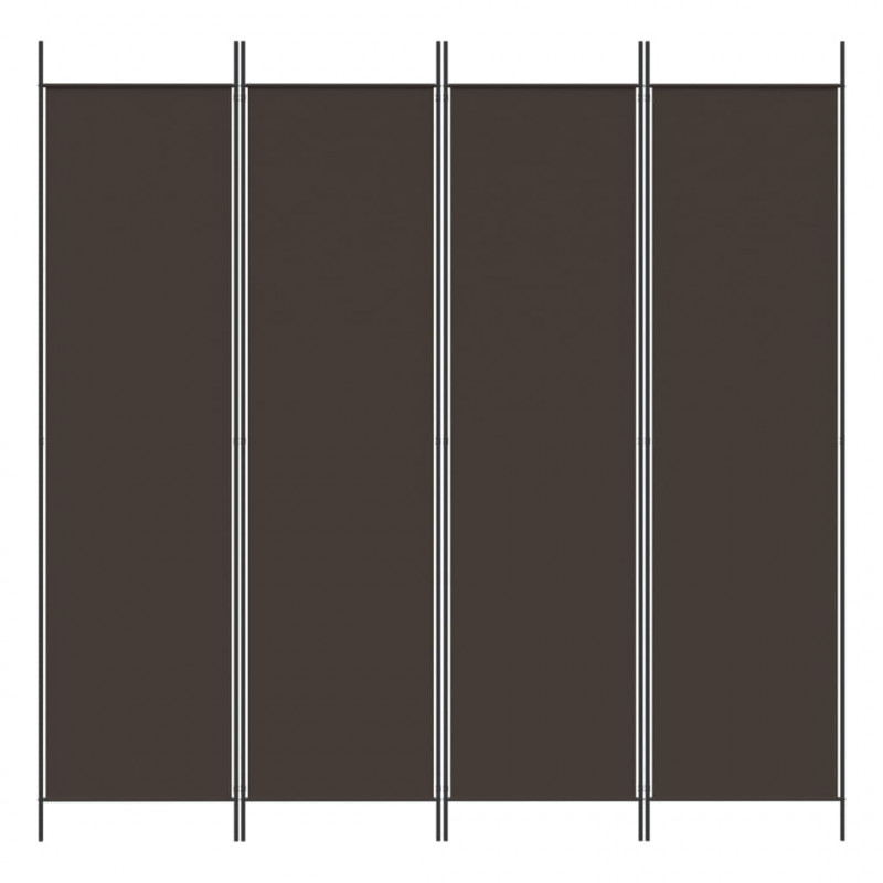 Parawan 4-panelowy, brązowy, 200x200 cm, tkanina