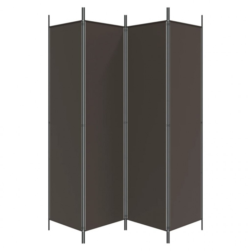 Parawan 4-panelowy, brązowy, 200x200 cm, tkanina