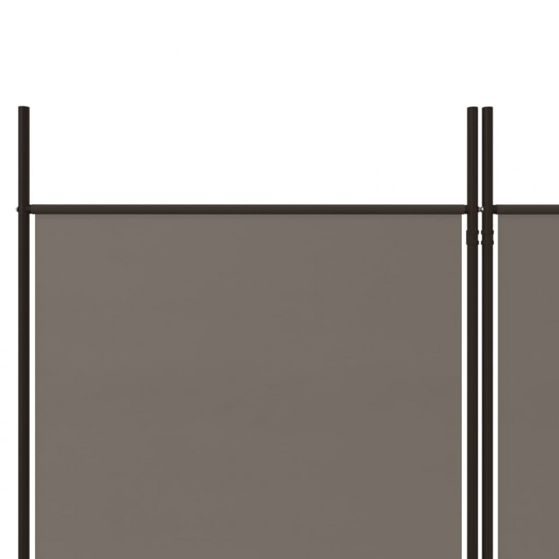 Parawan 5-panelowy, antracytowy, 250x200 cm, tkanina