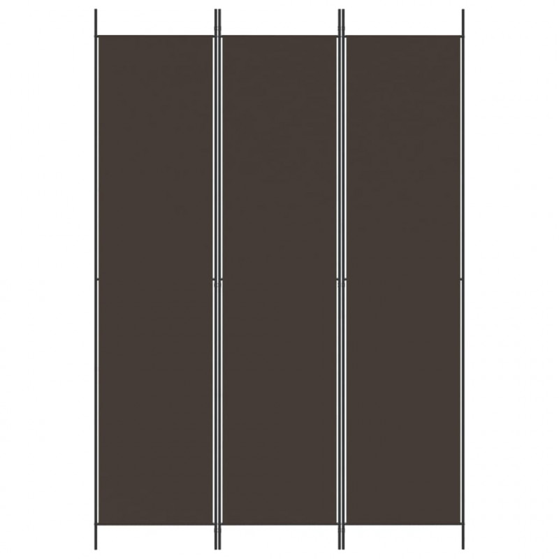Parawan 3-panelowy, brązowy, 150x220 cm, tkanina