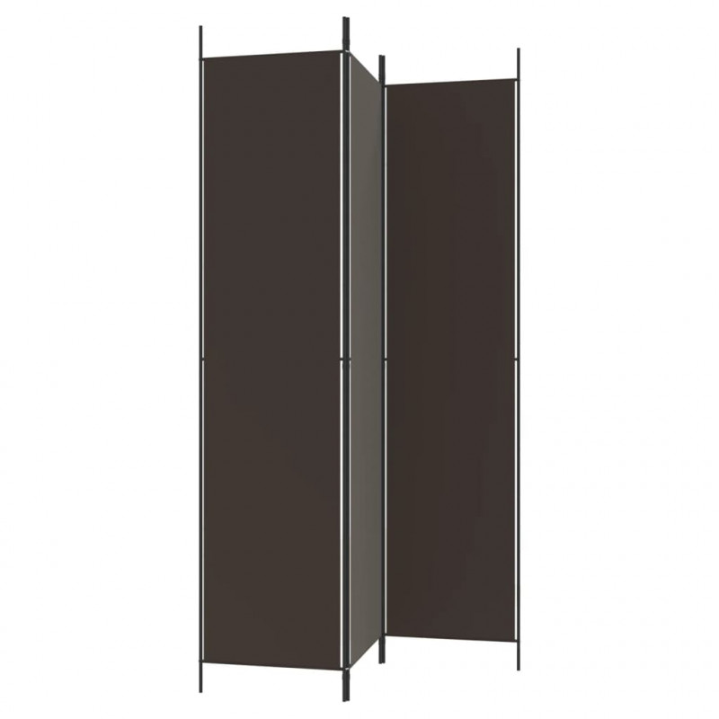 Parawan 3-panelowy, brązowy, 150x220 cm, tkanina