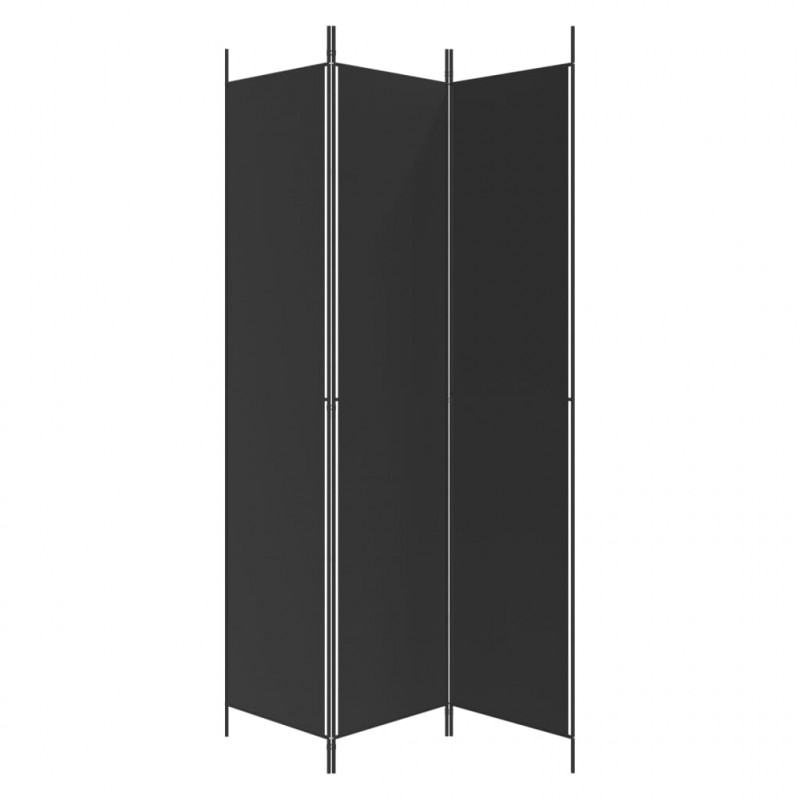 Parawan 3-panelowy, czarny, 150x220 cm, tkanina