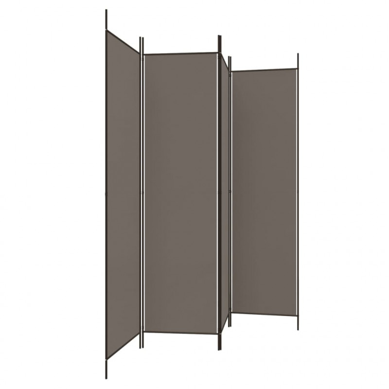 Parawan 4-panelowy, antracytowy, 200x220 cm, tkanina