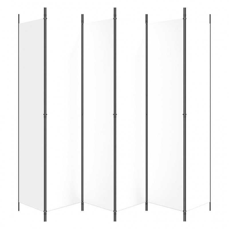 Parawan 6-panelowy, biały, 300x220 cm, tkanina