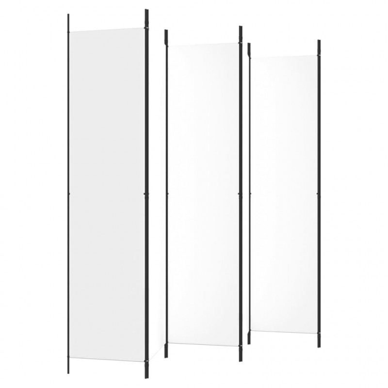 Parawan 6-panelowy, biały, 300x220 cm, tkanina