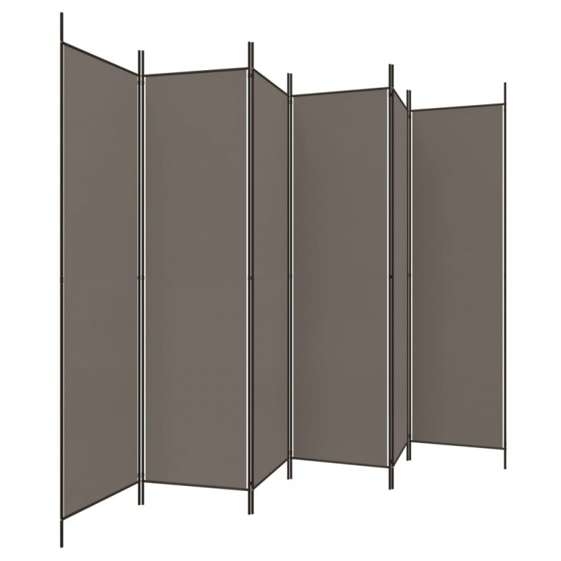 Parawan 6-panelowy, antracytowy, 300x220 cm, tkanina