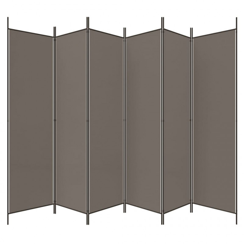 Parawan 6-panelowy, antracytowy, 300x220 cm, tkanina