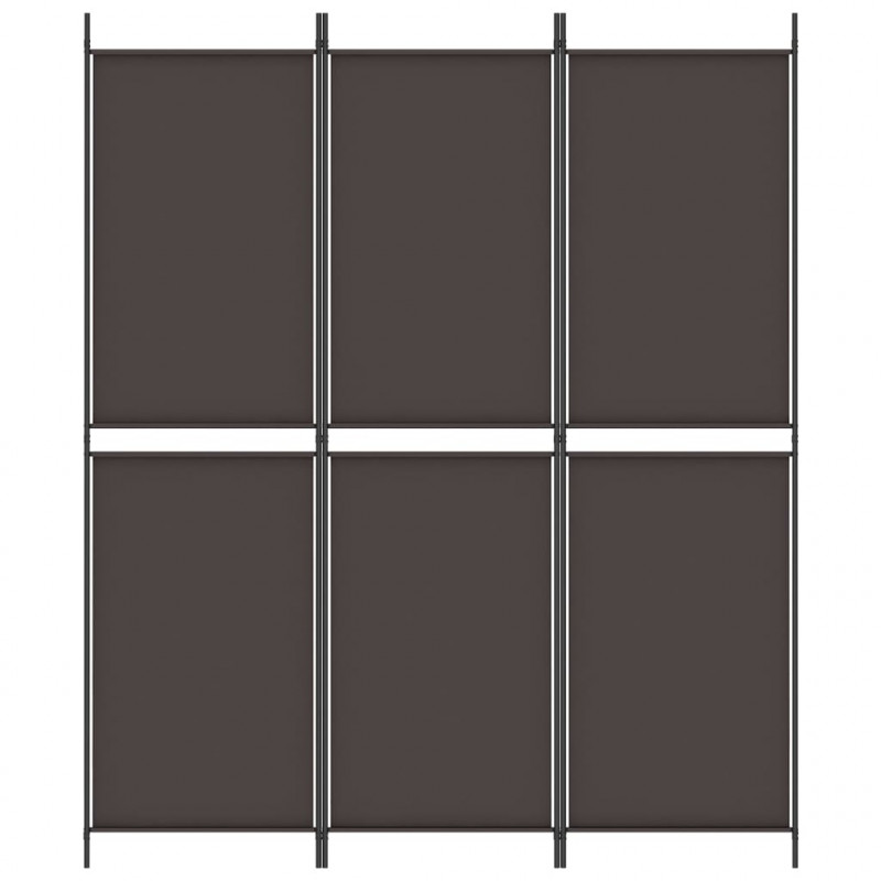 Parawan 3-panelowy, brązowy, 150 x 180 cm, tkanina