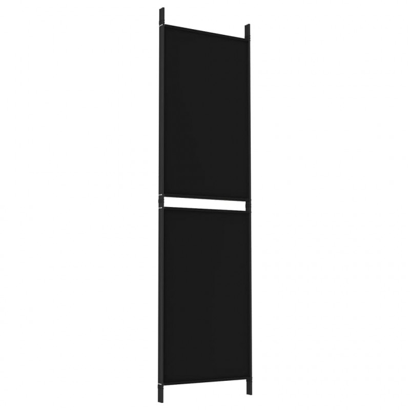 Parawan 3-panelowy, czarny, 150 x 180 cm, tkanina