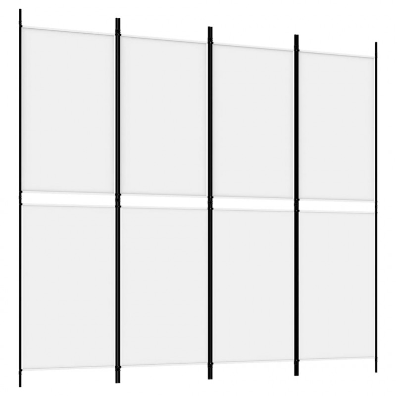 Parawan 4-panelowy, biały, 200 x 180 cm, tkanina