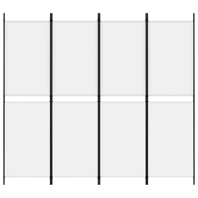 Parawan 4-panelowy, biały, 200 x 180 cm, tkanina