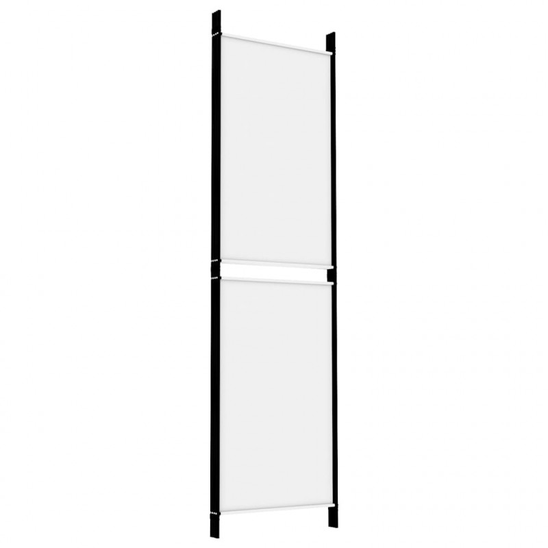 Parawan 4-panelowy, biały, 200 x 180 cm, tkanina