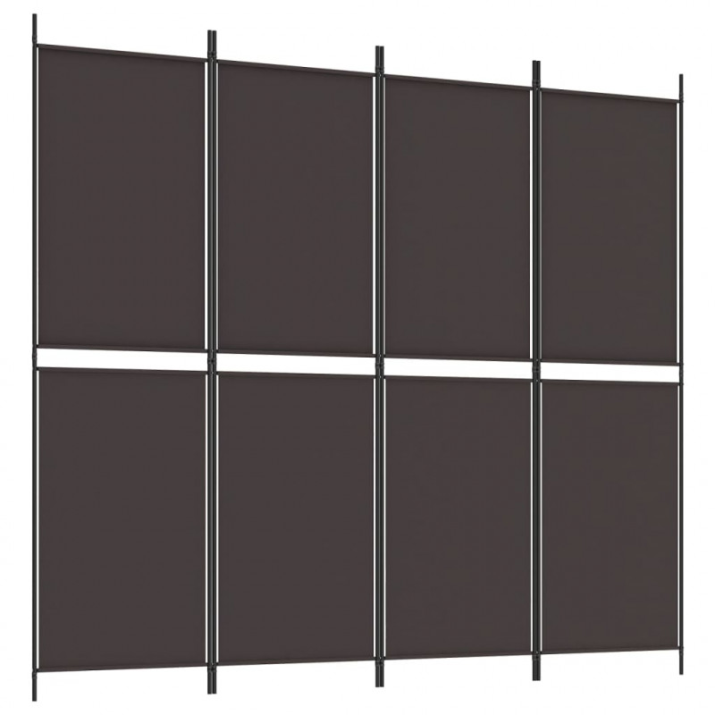 Parawan 4-panelowy, brązowy, 200 x 180 cm, tkanina