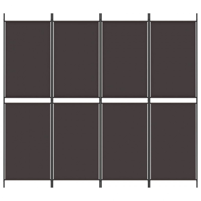 Parawan 4-panelowy, brązowy, 200 x 180 cm, tkanina