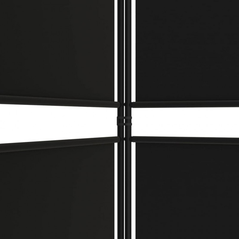 Parawan 4-panelowy, czarny, 200 x 180 cm, tkanina
