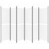 Parawan 6-panelowy, biały, 300 x 180 cm, tkanina