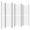 Parawan 6-panelowy, biały, 300 x 180 cm, tkanina
