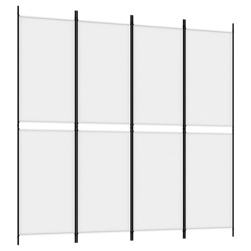 Parawan 4-panelowy, biały, 200x200 cm, tkanina