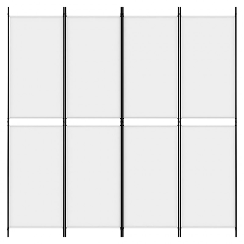 Parawan 4-panelowy, biały, 200x200 cm, tkanina