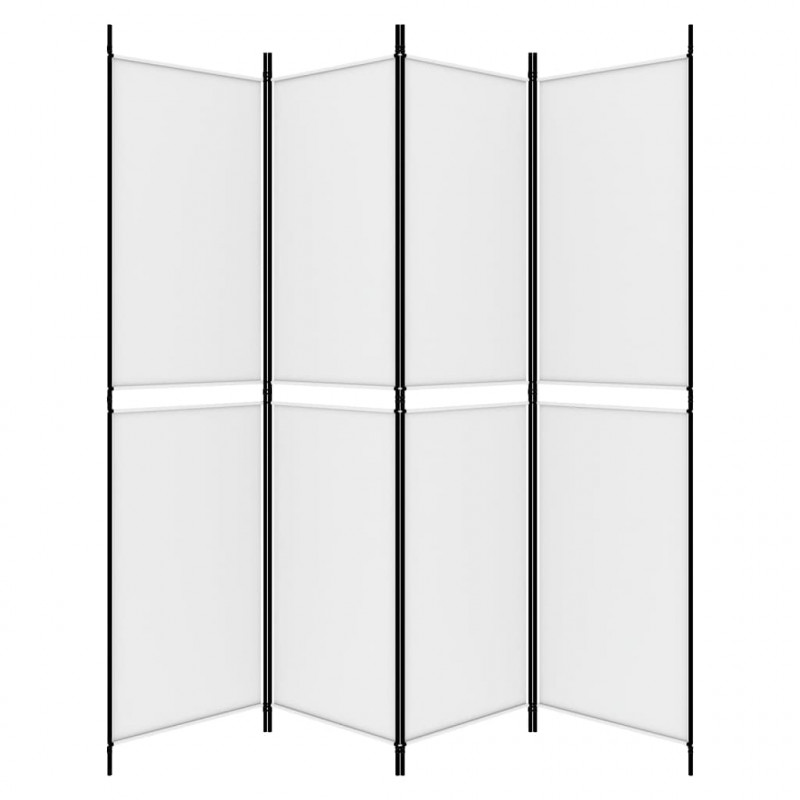 Parawan 4-panelowy, biały, 200x200 cm, tkanina