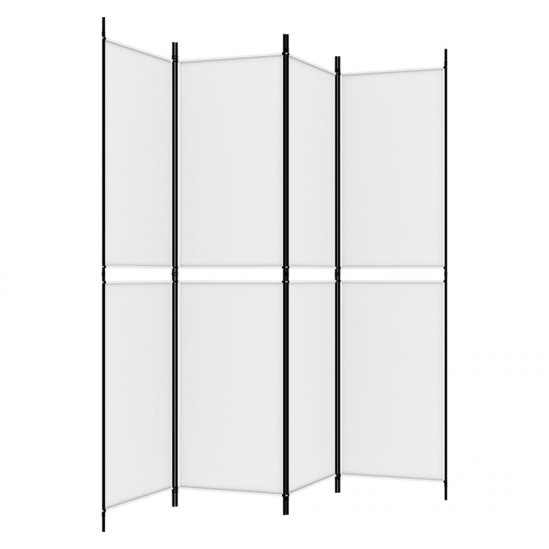 Parawan 4-panelowy, biały, 200x200 cm, tkanina